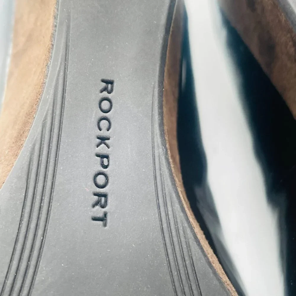 Rockport adiPRENE Brown Patent Leather & Suede Wedge Pumps Women’s 5.5